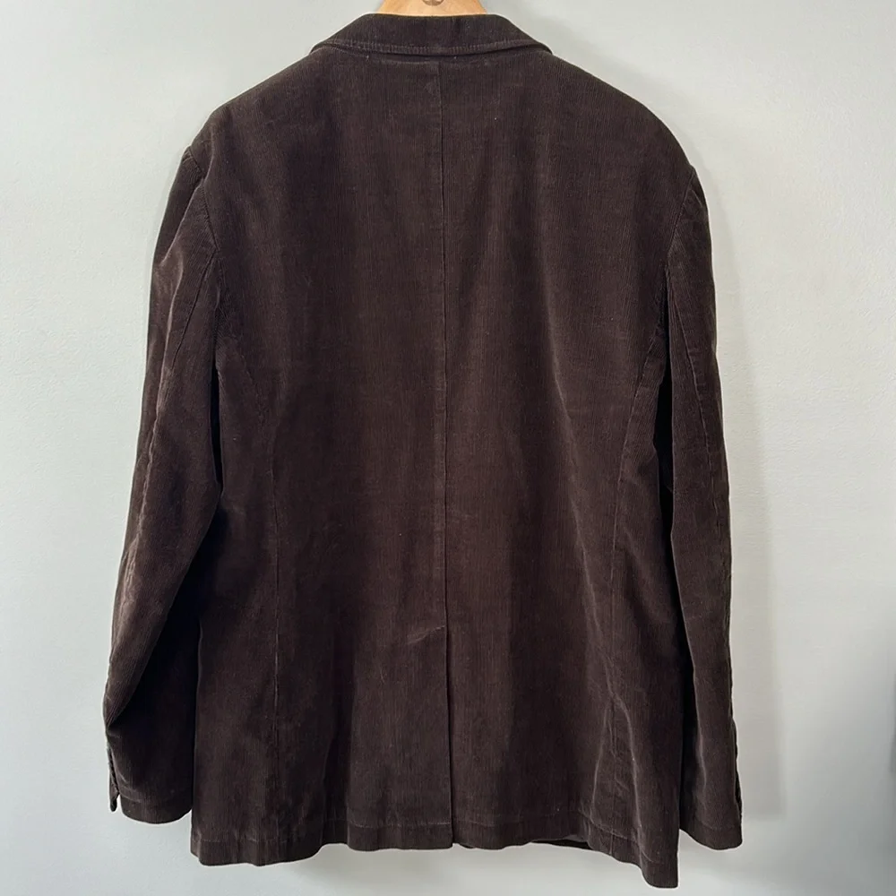 J. Crew Men’s Vintage Cord Corduroy Blazer Jacket Chocolate‎ Brown Size Large